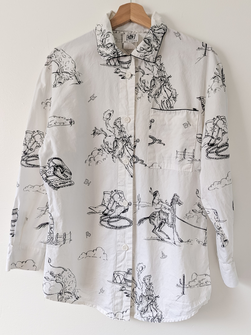 Vintage Bea Harper Western Rodeo Cowboy Button Up Shirt - M - 100% Cotton